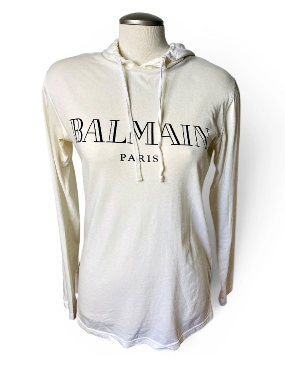 🛍️Balmain Paris Authentic Unisex Off White Cotton Hooded Pullover